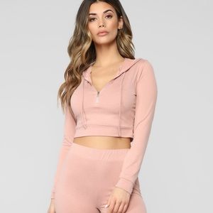 *BUY 2 GET 1 FREE* Half Zip Cropped Hoodie